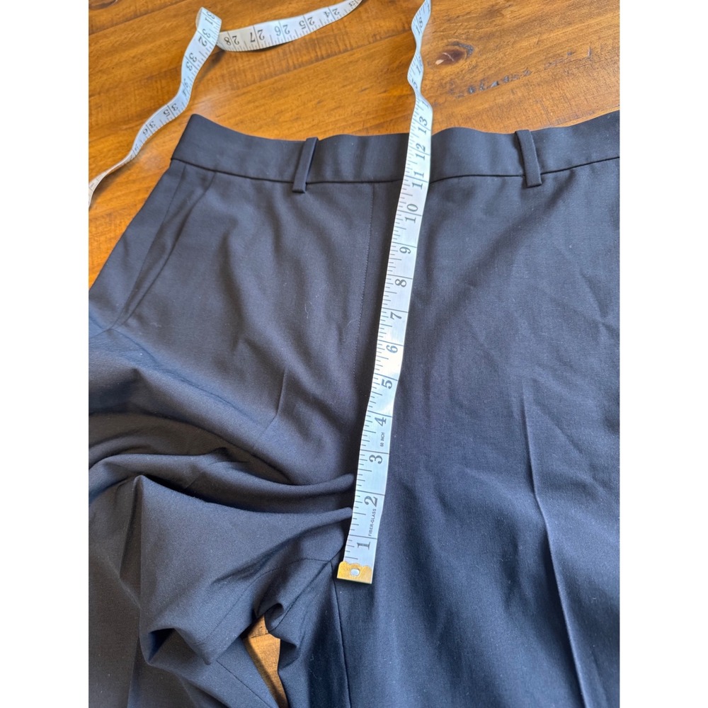 Theory Straight Leg Pant 8 Black Traceable Wool High Waist Career Classic - Picture 9 of 10